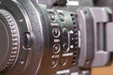 Profesyonel kamera kontrolleri. Yakın plan..