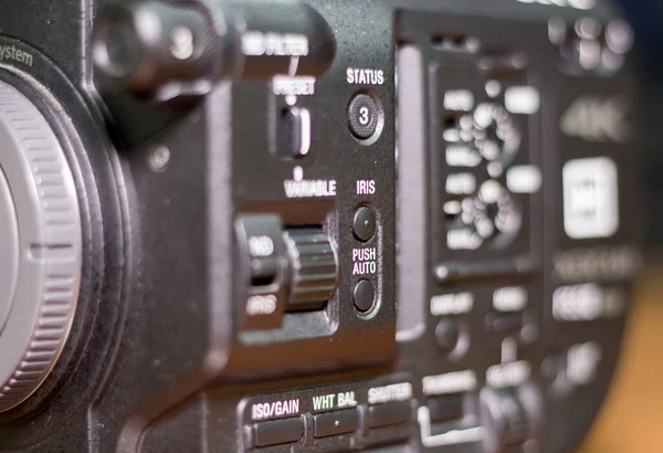 Profesionální Ovládání Videokamery Detailní Záběr — Stock fotografie