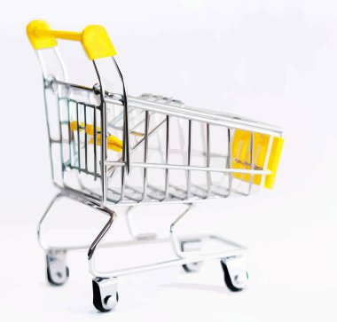 Minyatür süpermarket arabası. Fotoğraftan vektör çizimi