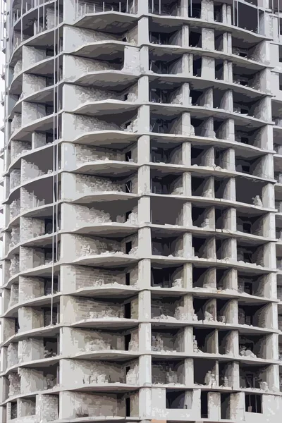 Opuszczony Niedokończony Wielopiętrowy Budynek — Wektor stockowy