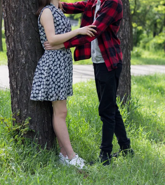 Loving Couple Park — Stock Photo, Image