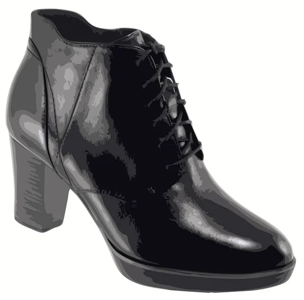 Sapatos Outono Preto Fundo Branco —  Vetores de Stock