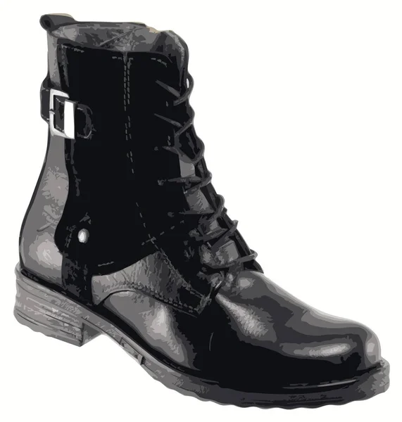 Chaussures Automne Noires Sur Fond Blanc — Image vectorielle