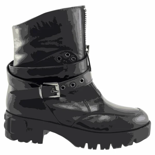 Women Autumn High Soled Boot — Stock Vector
