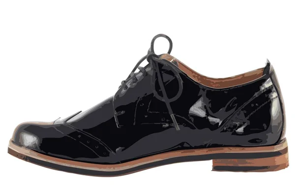 Zapatos Negros Clásicos Hombre — Vector de stock