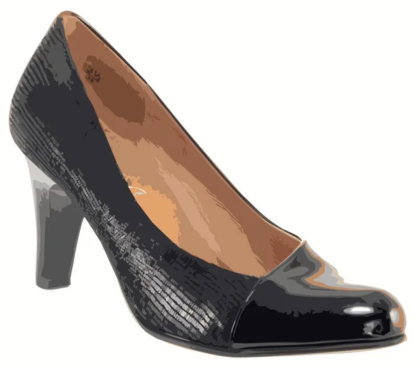 Чёрные Женские Туфли Высоких Каблуках — стоковый вектор