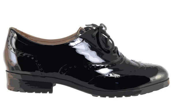 Μαύρα Δερμάτινα Παπούτσια — Διανυσματικό Αρχείο