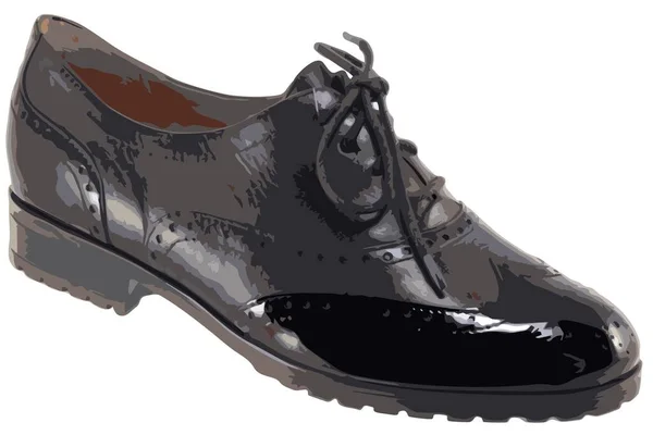 Чёрная Лакированная Обувь — стоковый вектор
