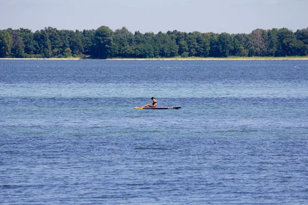 Sup Surfen Sommer Kiewer Meer Spaß Für Fans Dieser Sportart — Stockfoto