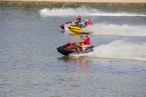 Walk Speed Water Scooter Dnieper Fun Warm Weather — Stock Photo, Image