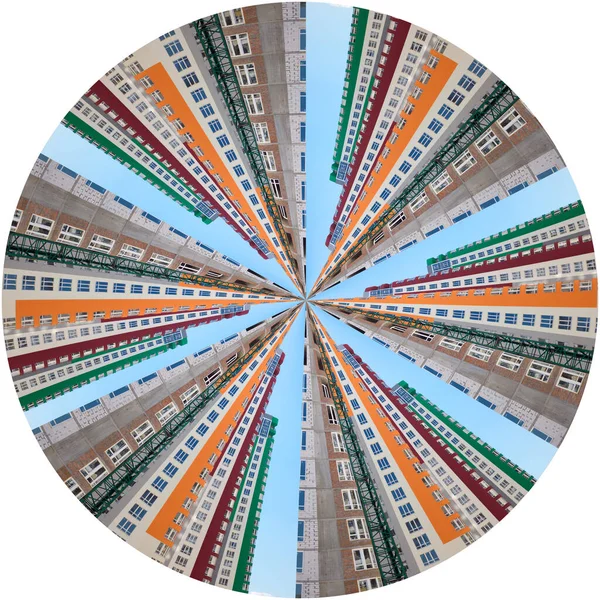 Edifícios Foto Coordenadas Polares Circulares — Fotografia de Stock