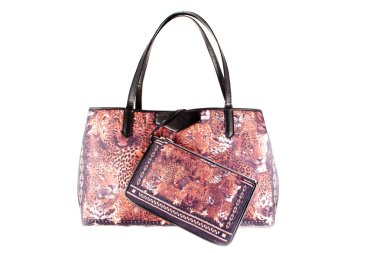 Leopar dokulu Tekstil çanta cüzdan ile
