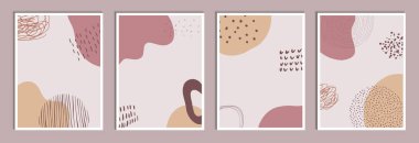 Sosyal medya, poster, kartpostal, duvar sanatı vs. için modern soyut arka plan şablonu. Soyut şekiller ve çizgiler. Vektör illüstrasyonu