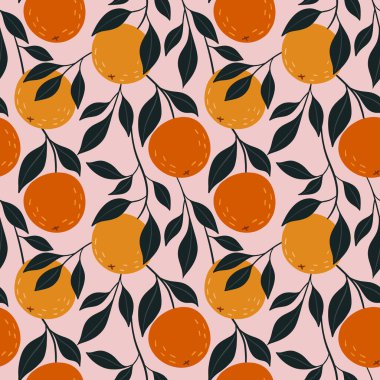 Turuncu renkli, pürüzsüz desen. Vektör turuncu desen. Citrus meyve arka planı. Tekstil imalatı için mükemmel duvar kağıdı posterleri vesaire. Vektör illüstrasyonu. 