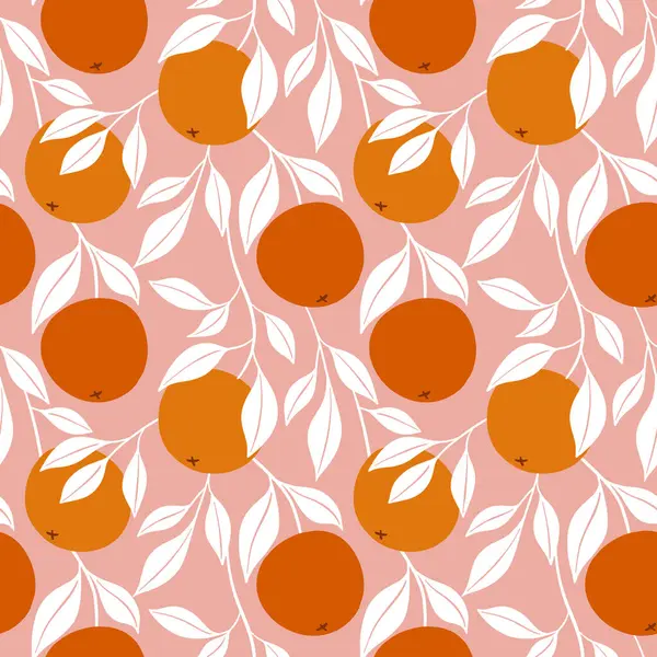 Pomarańczowy Bezszwowy Wzór Pomarańczowy Wzór Tło Owoców Cytrusowych Idealny Produkcji — Wektor stockowy