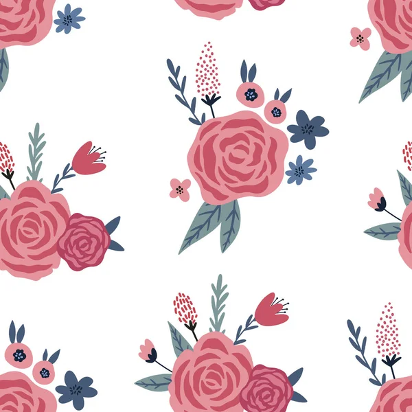 Motif Floral Coloré Sans Couture Avec Des Fleurs Sauvages Sur — Image vectorielle