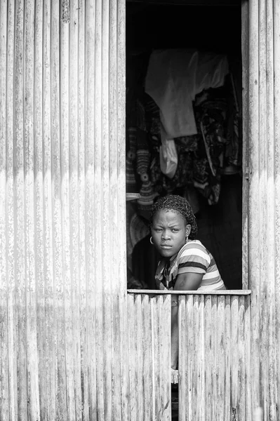 Personer i Benin, i svart och vitt — Stockfoto
