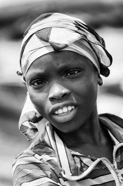 Menschen in Benin, in schwarz und weiß — Stockfoto