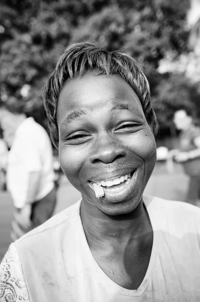 Togo'daki gerçek insanlar, siyah beyaz — Stok fotoğraf
