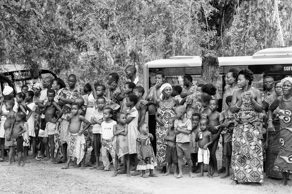 Togo'daki gerçek insanlar, siyah beyaz — Stok fotoğraf