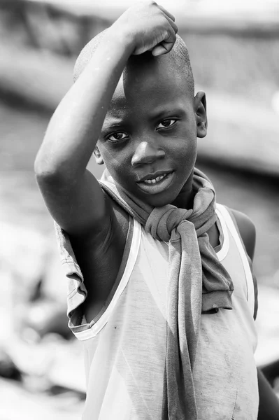 Personas en Benín, en blanco y negro — Foto de Stock