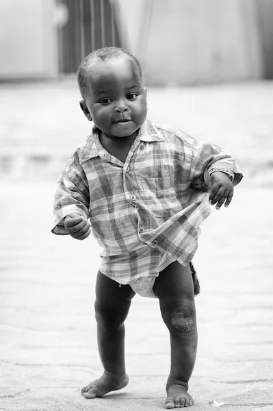 People in Benin, in black and white — Stock Photo, Image