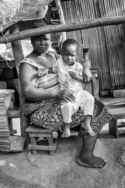 Skuteční lidé v Togo, v černém a bílém — Stock fotografie