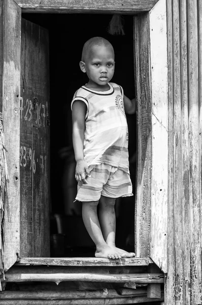 Personas en Benín, en blanco y negro — Foto de Stock