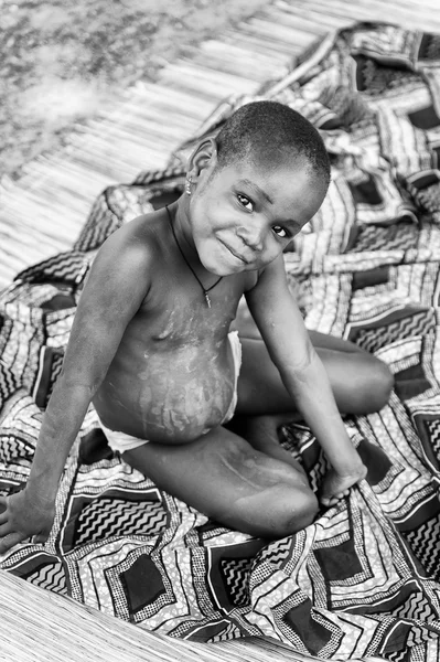 Lidé v Benin, černobílém — Stock fotografie