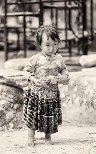 Persone reali in Vietnam, in bianco e nero — Foto Stock