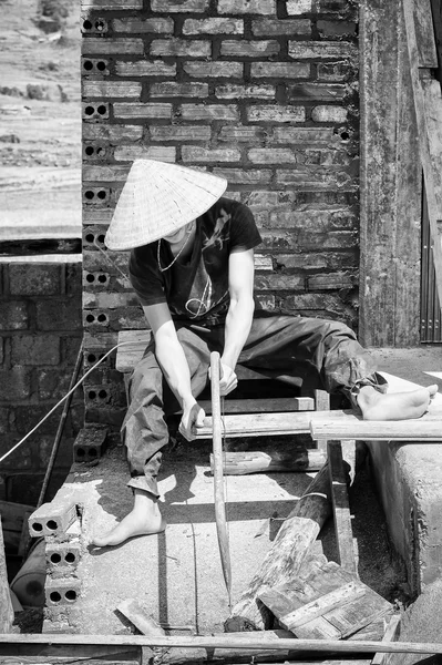 Vietnam, gerçek insanlar siyah beyaz — Stok fotoğraf