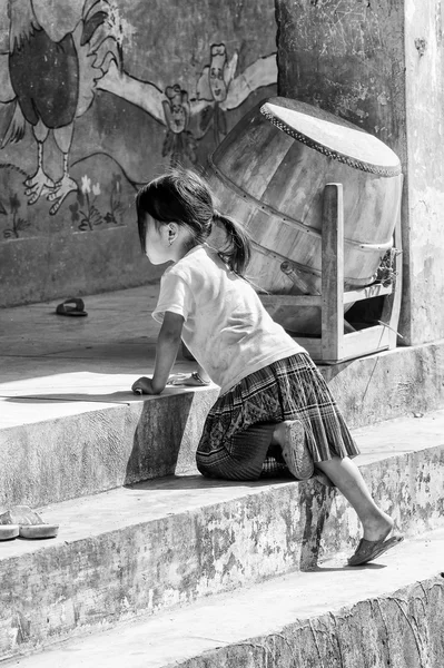 Verkliga människor i Vietnam, i svart och vitt — Stockfoto