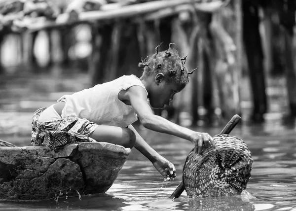 Les gens au Bénin, en noir et blanc — Photo