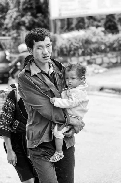 Vietnam, gerçek insanlar siyah beyaz — Stok fotoğraf