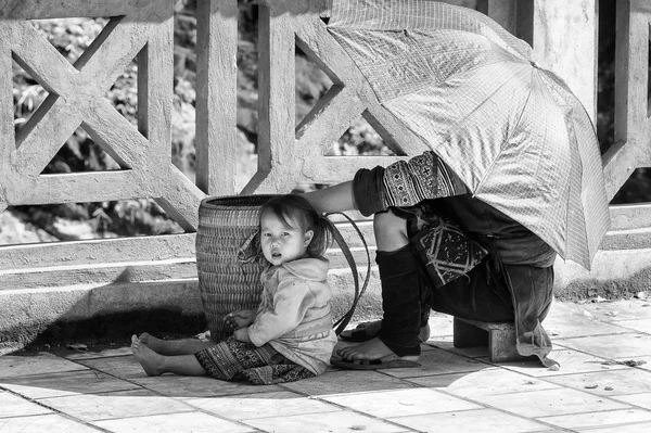 Vietnam, gerçek insanlar siyah beyaz — Stok fotoğraf