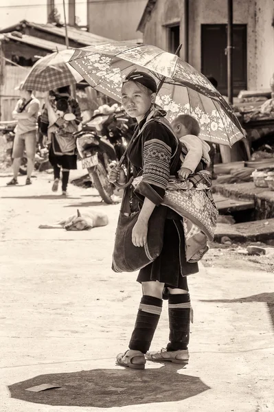 Vietnam, gerçek insanlar siyah beyaz — Stok fotoğraf