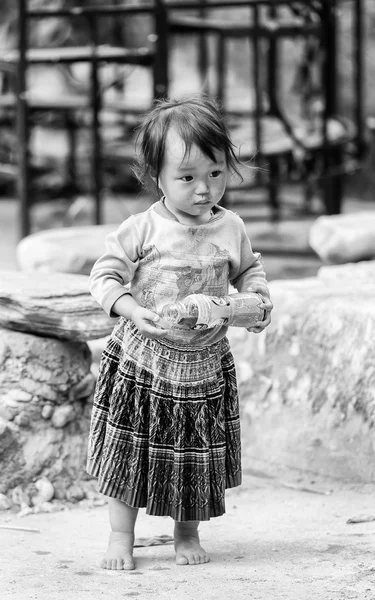 Echte Menschen in Vietnam, in schwarz und weiß — Stockfoto