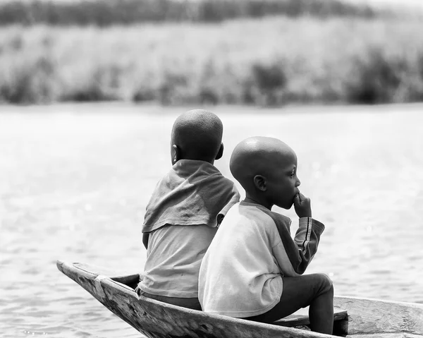 Menschen in Benin, in schwarz und weiß — Stockfoto