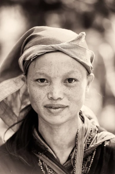 Real people in Vietnam, in black and white — Stock Photo, Image