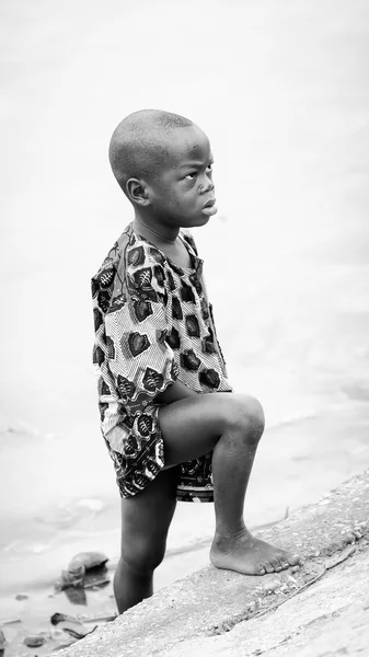 People in Benin, in black and white — Stock Photo, Image