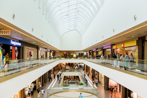 SAINT PETERSBURG, RUSSIA - AUGUST 14, 2014: Commercial center Galery in Saint Petersburg. One of the biggest commercial centres in the city, opened on Nov 25, 2010