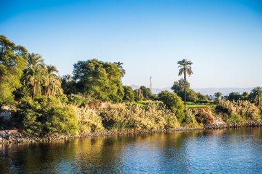 Günbatımı Mısır Nil Nehri üzerinde