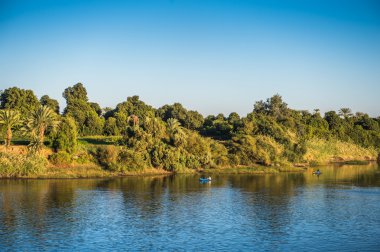 Günbatımı Mısır Nil Nehri üzerinde