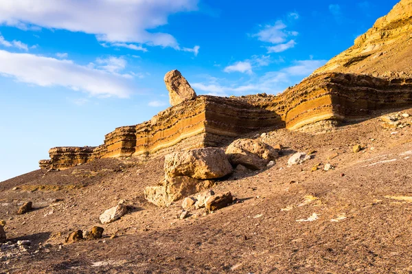 Hora na západ poblíž Baharíja v poušti Sahara v Egyptě — Stock fotografie