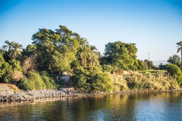 Zonsondergang over de Nijl in Egypte — Stockfoto