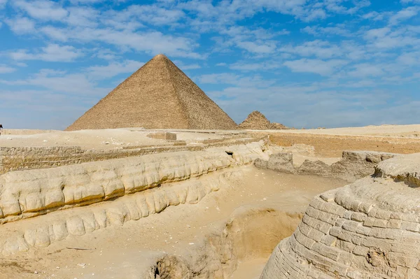 Necropolis Giza, Giza platån, Egypten. Unescos världsarv — Stockfoto