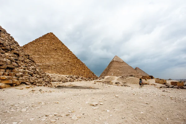 Giza platån, västra stranden av Nilen, Giza, Egypten — Stockfoto