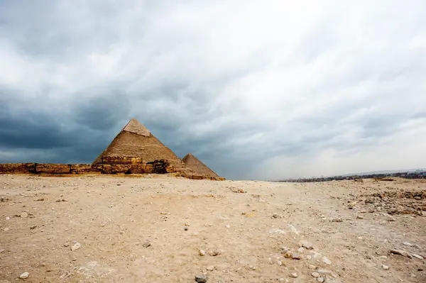 Giza Plateau, westelijke oever van de Nijl, Giza, Egypte — Stockfoto