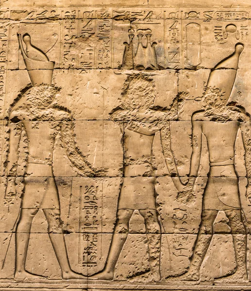 Jeroglíficos egipcios en la pared de un templo —  Fotos de Stock