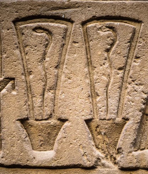 Egyptian hieroglyphs on the wall in a temple — Stock Photo, Image